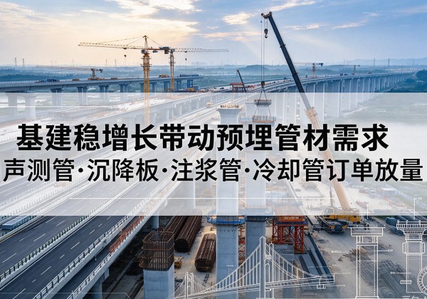 特克斯基建稳增长带动预埋监测管材需求，声测管、沉降板、注浆管订单持续放量