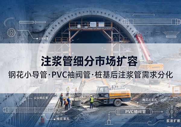 特克斯注浆管细分市场扩容，隧道钢花小导管、PVC 袖阀管、桩基后注浆管需求分化